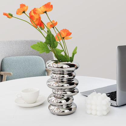 Silver Ceramic Table Vase