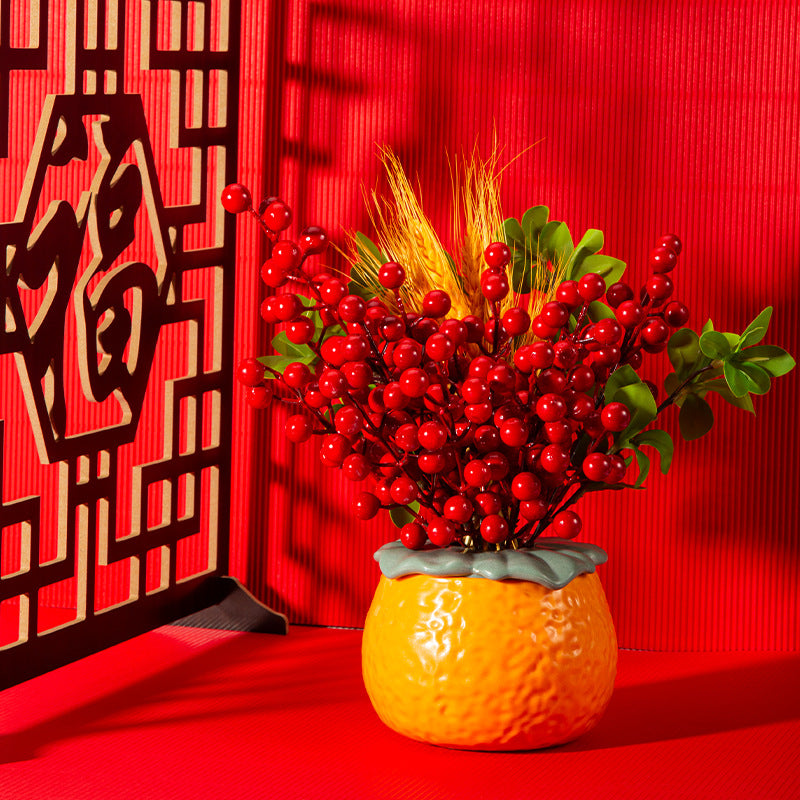 Orange Decorative Mini Vase