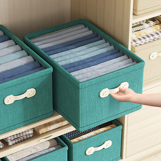 Foldable Fabric Storage Box With Carry Handles