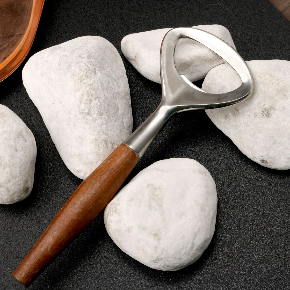 Creative Zinc Alloy Wooden Handle Bottle Opener