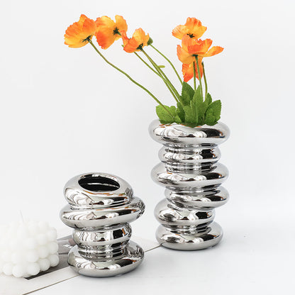 Silver Ceramic Table Vase